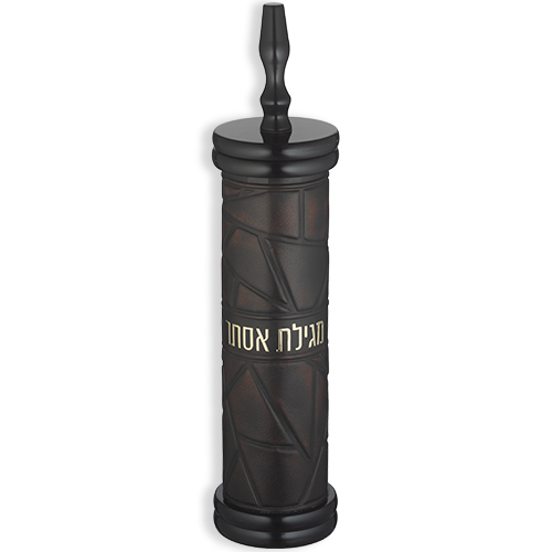 מגילת אסתר ספרדי קוטר 9 ס"מ עץ פאזל עם פלקטה 31 ס"מ